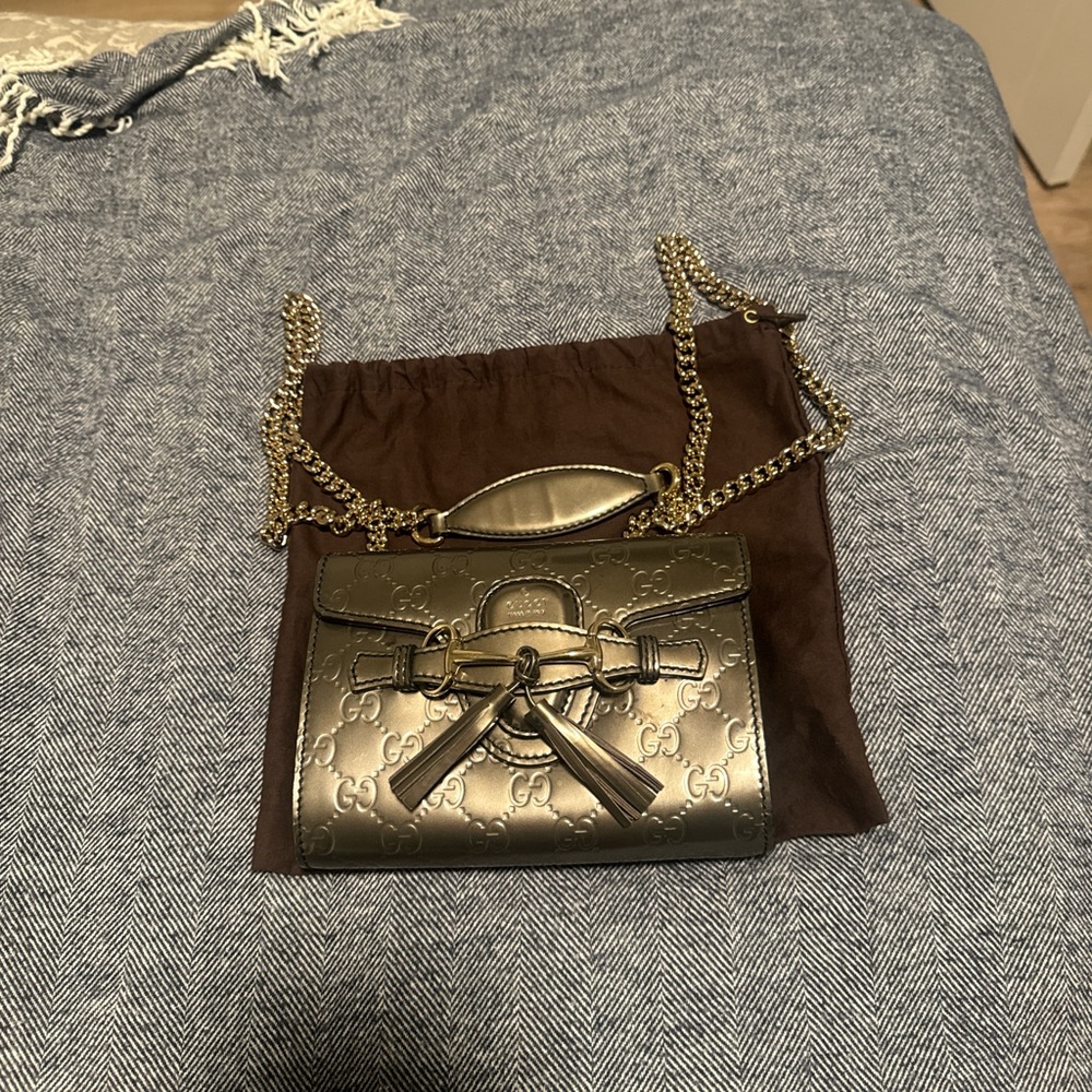 Gucci Gray Crossbody Bag with Iconic Design